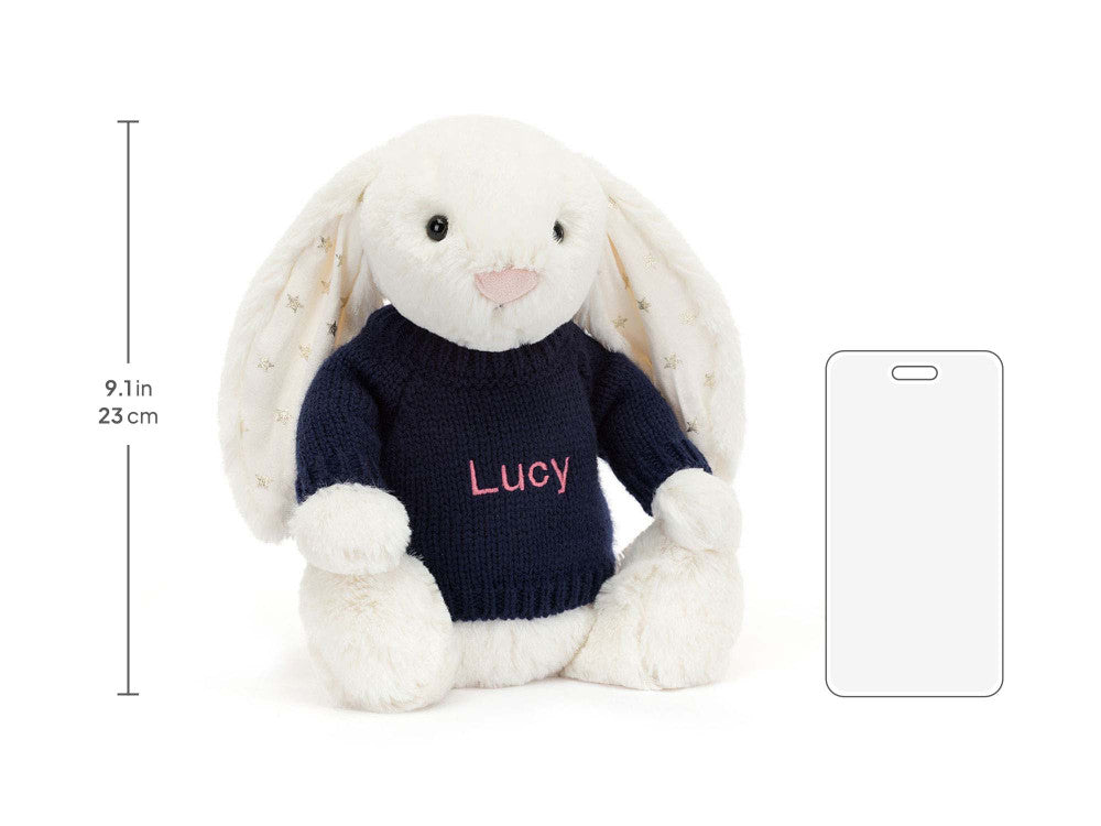 Bashful Twinkle Bunny with Personalized Navy Jumper