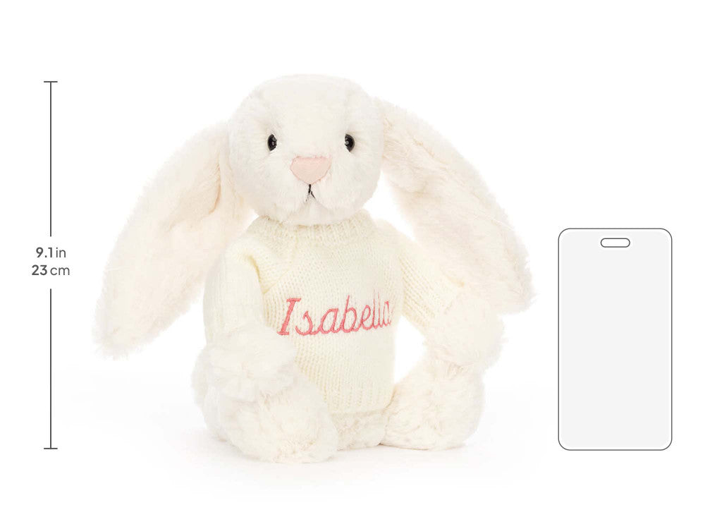Bashful Cream Bunny with Personalized Cream Jumper