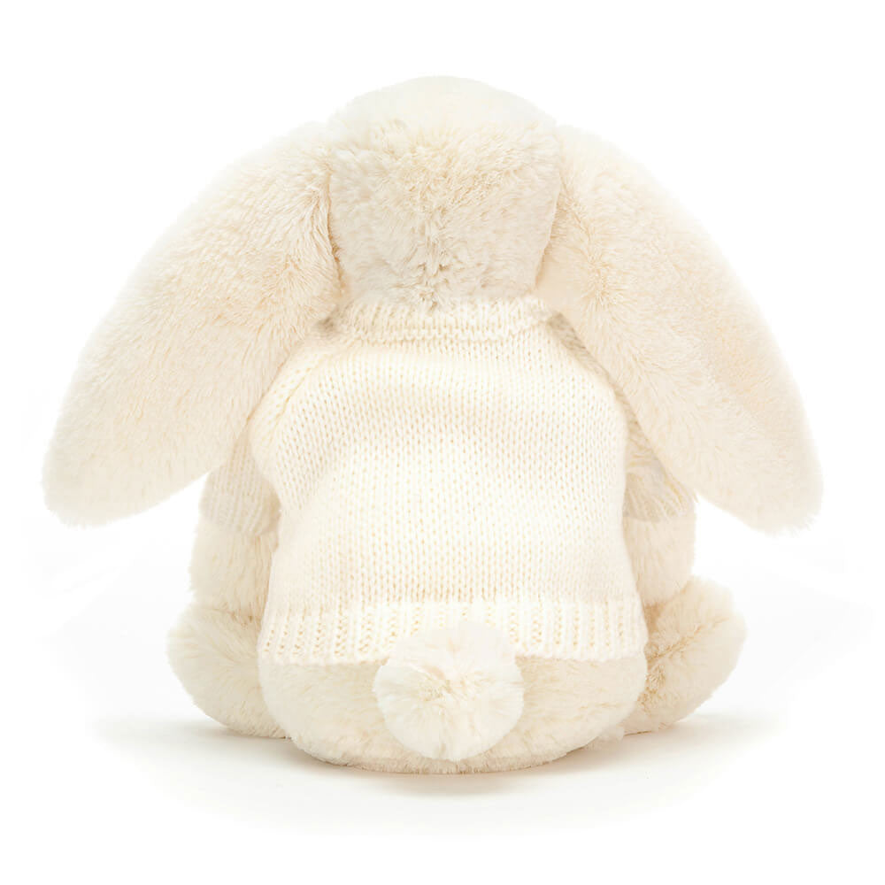 Bashful Cream Bunny with Personalized Cream Jumper