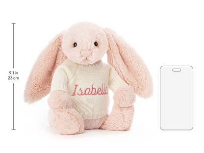 Bashful Blush Bunny with Personalized Cream Jumper