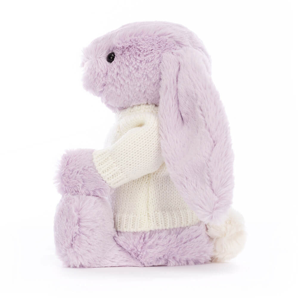 Bashful Lilac Bunny with Personalized Cream Jumper