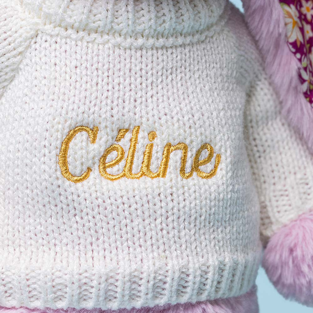 Thistlepop Blossom Luxe Bunny with Personalized Cream Jumper