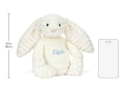 Bashful Luxe Bunny Nimbus with Personalized Cream Jumper