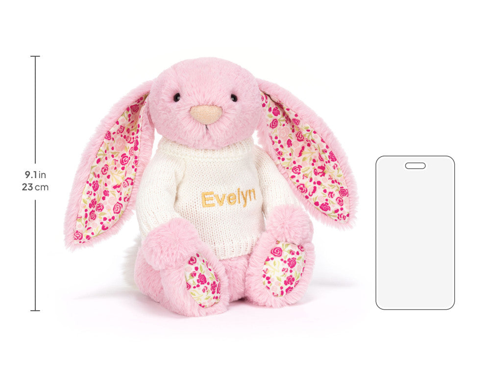 Blushkin Blossom Luxe Bunny with Personalized Cream Jumper