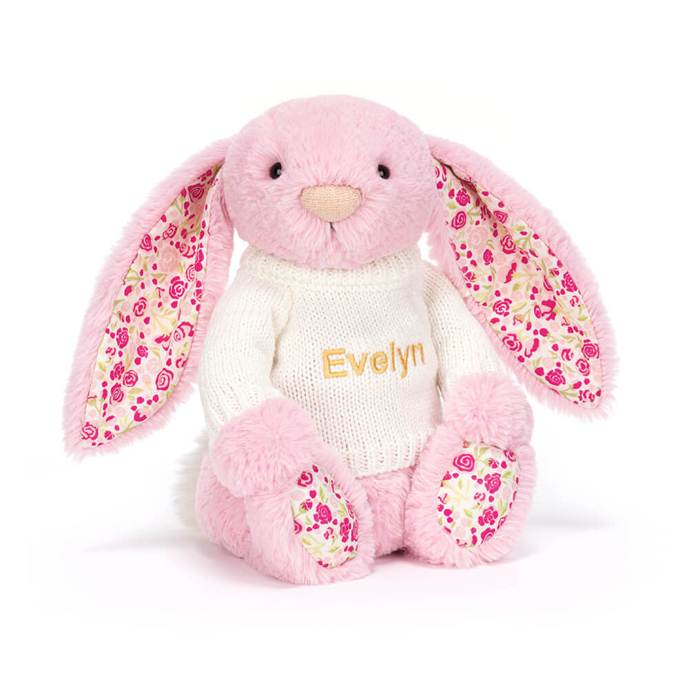 Blushkin Blossom Luxe Bunny with Personalized Cream Jumper