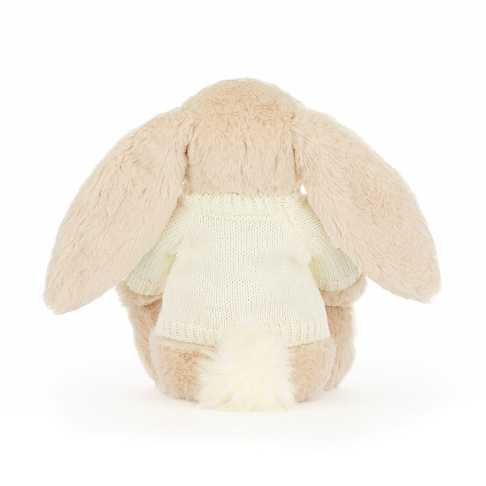 Bashful Luxe Bunny Willow with Personalized Cream Jumper