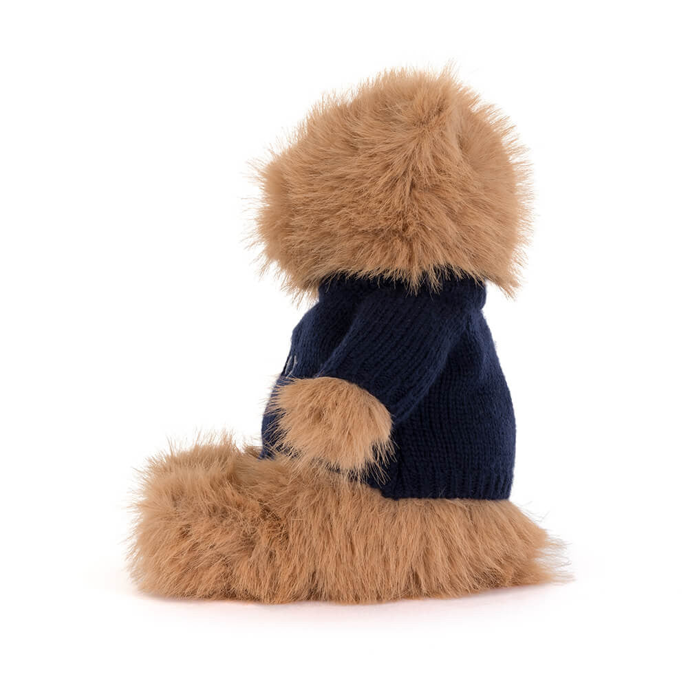 Bartholomew Bear Bouffant with Personalized Navy Jumper