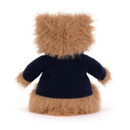 Bartholomew Bear Bouffant with Personalized Navy Jumper