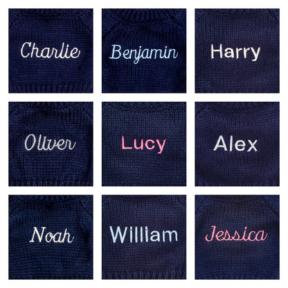 Bashful Blush Bunny with Personalized Navy Jumper