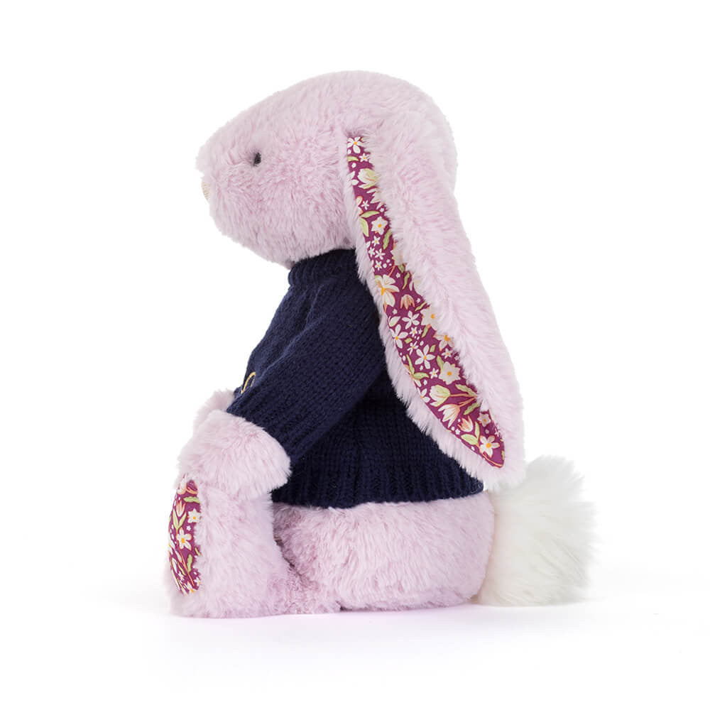 Thistlepop Blossom Luxe Bunny with Personalized Navy Jumper