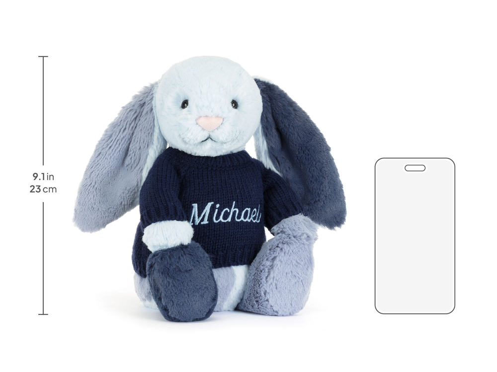 Puddlesea Bunny with Personalized Navy Jumper