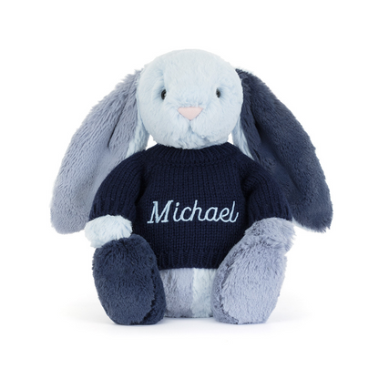 Puddlesea Bunny with Personalized Navy Jumper