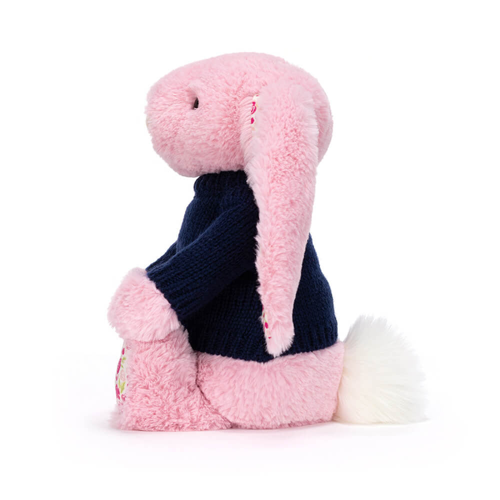 Blushkin Blossom Luxe Bunny with Personalized Navy Jumper