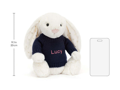 Bashful Twinkle Bunny with Personalized Navy Jumper