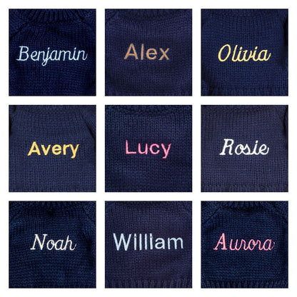 Blossom Silver Bunny 'Bloom' with Personalized Navy Jumper