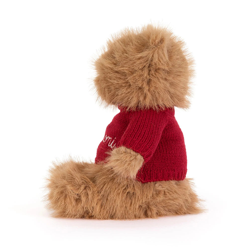 Bartholomew Bear Bouffant with Personalized Red Jumper