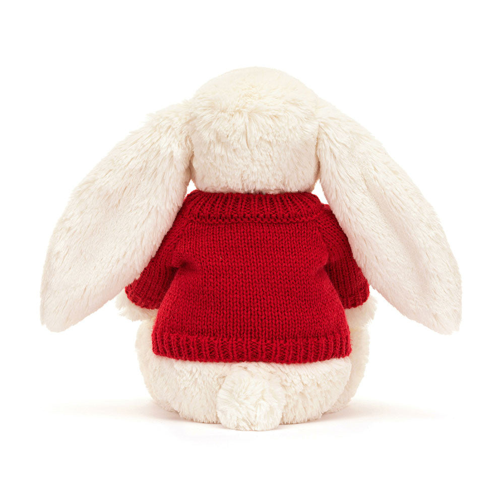 Bashful Cream Bunny with Personalized Red Jumper