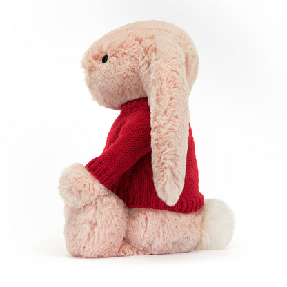 Bashful Blush Bunny with Personalized Red Jumper