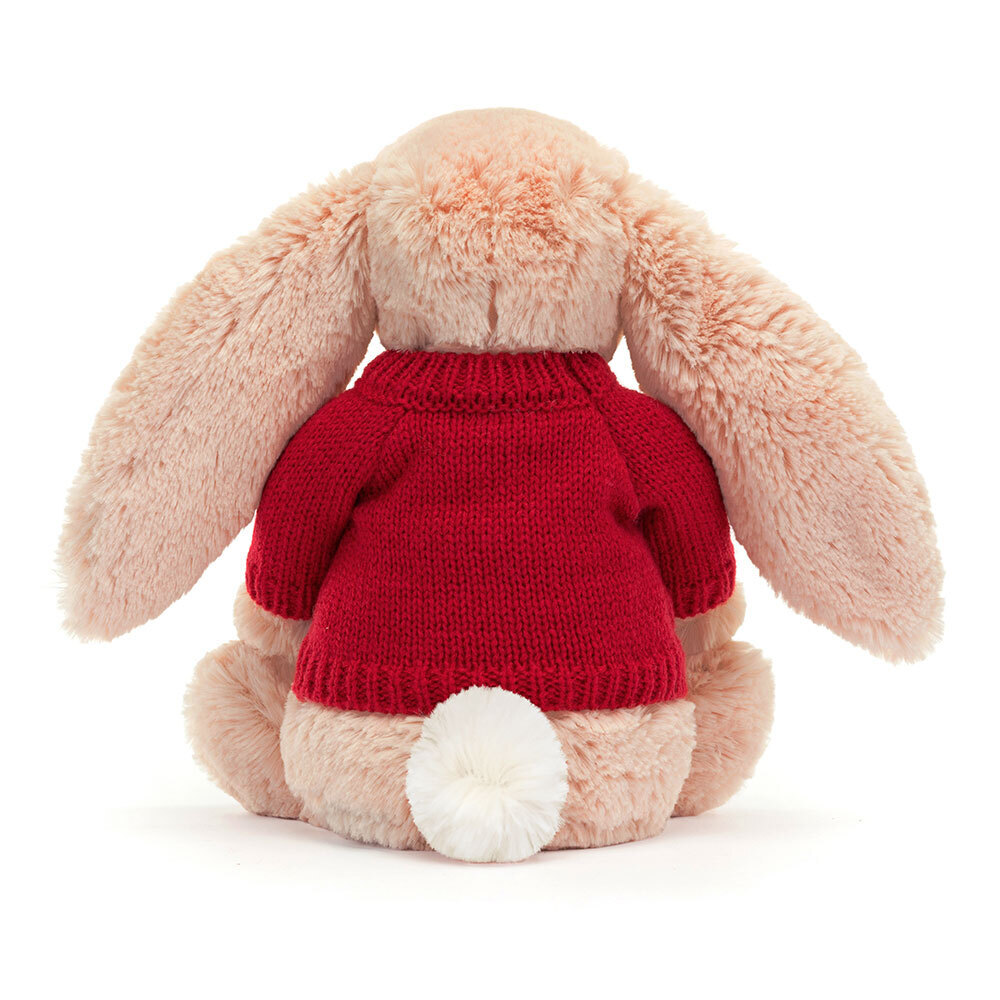 Bashful Blush Bunny with Personalized Red Jumper