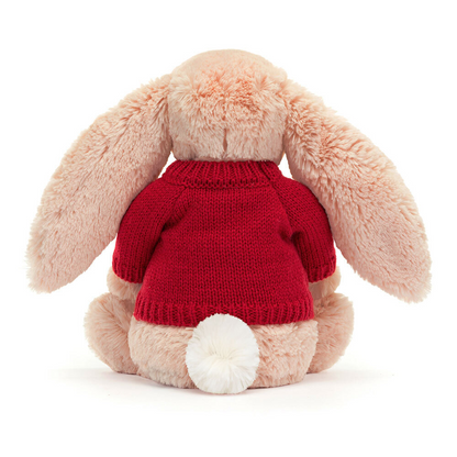 Bashful Blush Bunny with Personalized Red Jumper