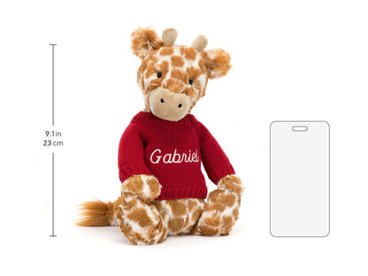 Bashful Giraffe with Personalized Red Jumper