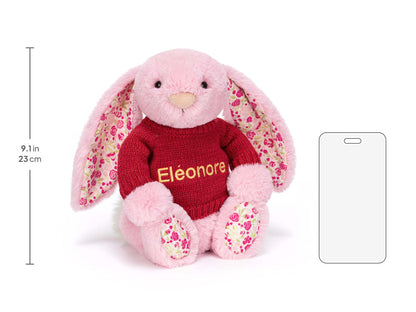 Blushkin Blossom Luxe Bunny with Personalized Red Jumper