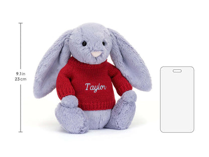 Bashful Viola Bunny with Personalized Red Jumper