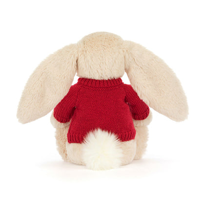 Bashful Luxe Bunny Willow with Personalized Red Jumper