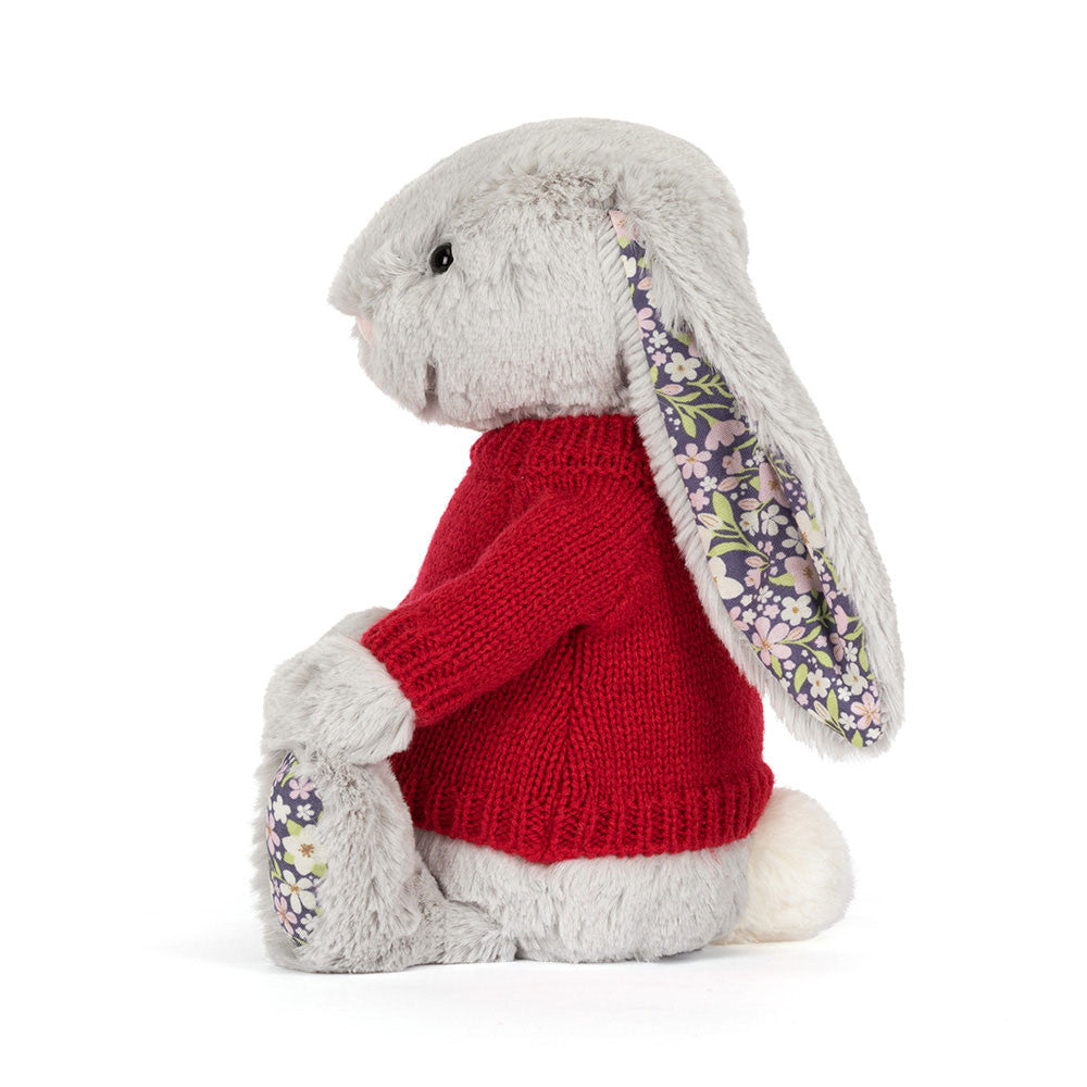 Blossom Silver Bunny 'Bloom' with Personalized Red Jumper