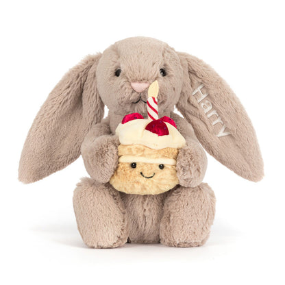 Personalized Bashful Beige Bunny 'Birthday'