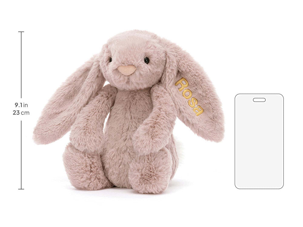Personalized Bashful Luxe Bunny Rosa Medium