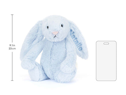 Personalized Bashful Blue Bunny Medium