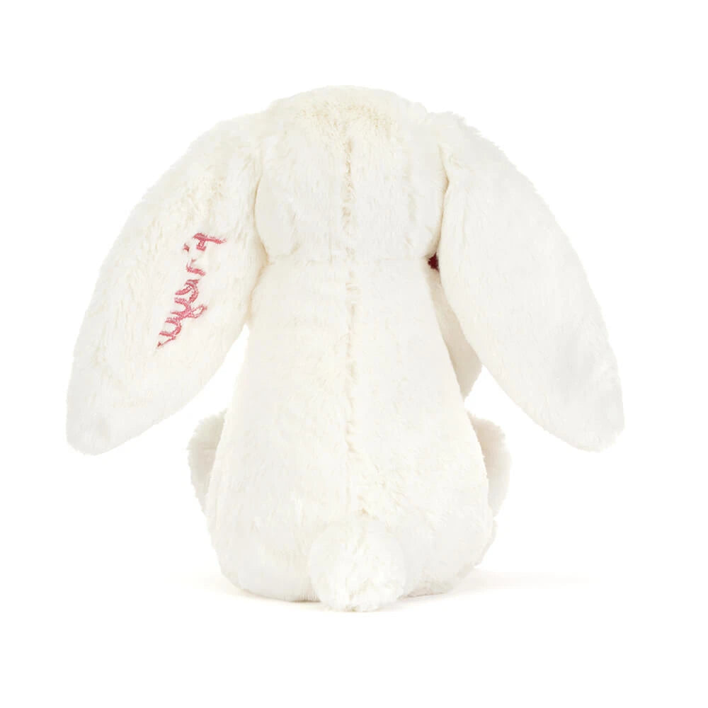 Personalized Cream Bunny with Rose